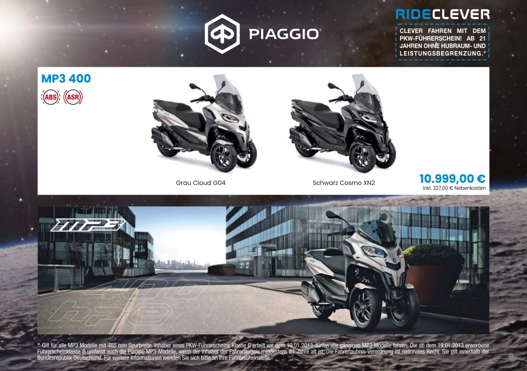 Neue Piaggio Motorroller Preisliste & Farben ab April 2024